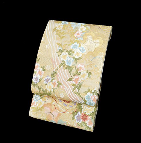 仕立て代込み　西陣織　袋帯　訪問着 留袖 色無地などに　御車華文 fo-424　 成人式　帯（仕立前の現物確認はお知らせ下さい）