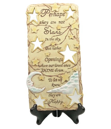 Inspirational Message Plaque - Stars & Sky, Hand-carved stone-look
