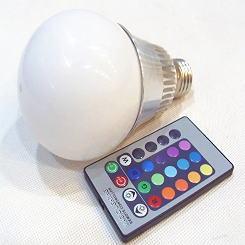 10W Led Bulb,E27 16 Colors Changing Dimmable RGB LED Light Bulb with IR Remote Control for Home Decoration/Bar/Party/KTV Mood Ambiance Lighting(E27 10W Bulb)
