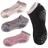 4 Pair Non Slip Silicone Dot Cotton Yoga Socks for Women