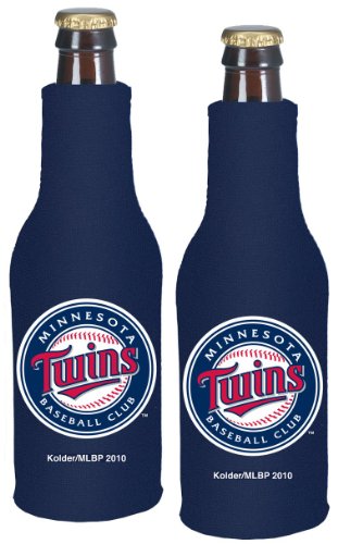 Minnesota Twins Beer Bottle Koozie | Twins Neoprene Bottle Suit with Zipper - Set of 2