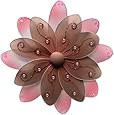 Hanging Flower 6" Small Brown Pink Two-Tone Mesh Nylon Flowers Decorations Decorate Baby Nursery Bedroom, Girls Room Ceiling Wall Decor, Wedding, Birthday Party, Baby Shower, Bathroom, Kid Child 3D Art DIY