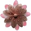 6" Small Brown & Pink Two-Tone Daisy Flower Decorations - daisies flowers hanging nylon nursery bedroom girls room ceiling wall decor, wedding birthday party baby bridal shower