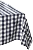 DII Navy and White Checkers Tablecloth 52 x 52