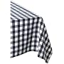 DII Navy and White Checkers  Tablecloth 60 x 84"