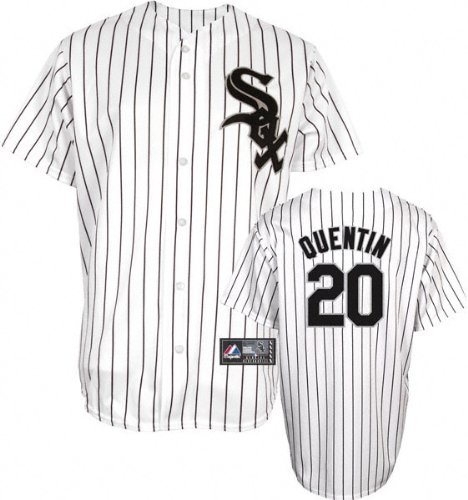 MLB Youth Chicago White Sox Carlos Quentin White/Black Pinstripe Home Short Sleeve 6 Button Synthetic Replica Baseball Jersey Fall 2011  (White/Black Pinstripe, Small)