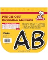 Eureka Reusable 4" Deco Letters, 212 Pieces, Peanuts Black Letters Black