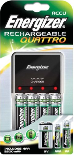 Energizer Quattro Ladegerät inkl. NiMH Akku AA Mignon 2500 mAh 4er Pack günstig Energizer Akku