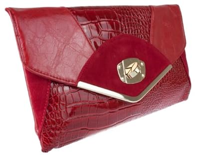 Girly Handbags Womens Faux Suede Plain Clutch Bag Hobbs Chelsea