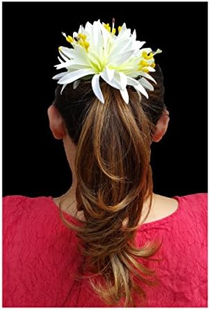 Hawaiian Flower Hair Clip - Silk Spider Lily