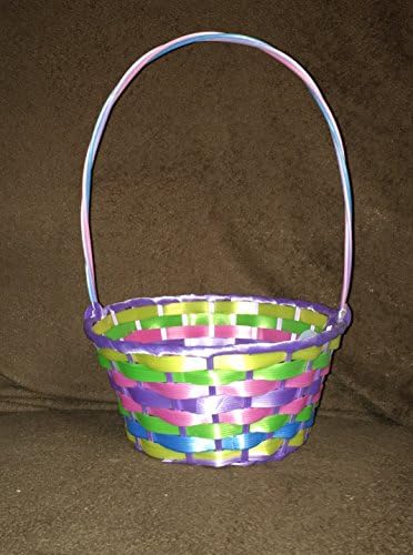 Easter Jubilee Round Plastic Weaved Basket Eggs 12"