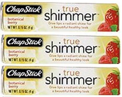 ChapStick True Shimmer BOTANICAL BERRY (0.15 OZ/4g.) Each Chapstick (PACK OF 3)