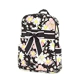 Belvah Medium Quilted Floral Print Backpack Purse