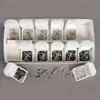Rosary Display - 12 Gift Rosaries for First Communion, 6 Clear and 6 Black Crystal Rosaries and Gift Box Included *Imported From Italy*