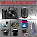 Nikon D7000 DSLR 16.2MP Camera Kit with 18-55mm f/3.5-5.6G VR AF-S DX Nikkor Lens + Nikon AF-S DX VR Zoom-Nikkor 55-200mm f/4-5.6G IF-ED Lens + Huge Accessories Package Including Wide Angle Macro Lens + Telephoto Lens + 32gb SDHC Memory Card + Hi-Speed SD Card Reader + 53'' Tripod + LCD / Lens Cleaner Kit + 3 Piece Lens Filter Kit + Carrying Case + Kit