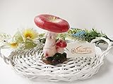ShanTrip ガーデン オーナメント キノコ オブジェ お庭の置物 (レッド, 高さ約12cm)