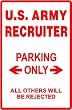 US ARMY RECRUITER PARKING job military sign