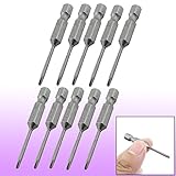 uxcell マグネチック　スクリュードライバービット10 Pcs 1/4"六角 50mm 長さ 2mm PH00