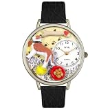 Whimsical Watches Unisex U0130070 Saint Bernard Black Skin Leather Watch