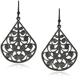 1928 Jewelry Hematite-Color Vine Earrings