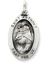 Sterling Silver Antiqued Saint Anthony Medal. Metal Wt- 2.75g