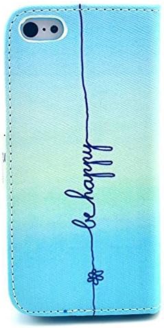 iPhone 5C,M-Zebra Deluxe High Quality PU Leather Wallet Flip Case Cover for Apple iPhone 5C, with Screen Protectors+Stylus+Cleaning Cloth (Blue)