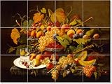 Severin Roesen Flowers Tile Mural Contemporary Home Remodeling | 24x32 using (12) 8x8 tiles