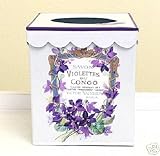 White Retro Tissue Holder ~ Tissue Box Cover ~ Tissue Box Holder ~ Kleenex Holder ~ Shabby Chic White Enamel with Vintage French Label