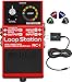 Boss RC-1 Stereo Loop Station Bundle with Blucoil Slim 9V Power Supply AC Adapter and 4-Pack of Celluloid Guitar Picks