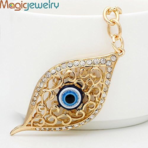 Diamond Perfume Bling Beauty Classic Gold Plated Evil Eye Keychain Keyring Fashion Rhinestone Animal Metal Key Chain For Women Gift Bag Charm Pendant Jewelry