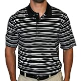 GREG NORMAN PlayDry by Reebok Mens Stripe Technical Performance Golf Resort Polo Shirt