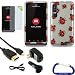 Gizmo Dorks Crystal Rubber Hard Case (Silver Ladybug), Screen Protector, HDMI Cable, and Charging Bundle with Carabiner Key Chain for the Motorola Droid 3