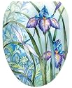 Toilet Tattoos TT-1014-O Iris Beauty Decorative Applique for Toilet Lid, Elongated