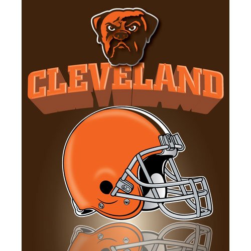 Cleveland Browns Light Weight Fleece NFL Blanket (Grid Iron) (50x60