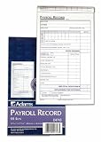 Adams Employee Payroll Record Book, 4.19 x 7.19 Inches, White and Canary, 2-Part, 55 Sets (D4743)