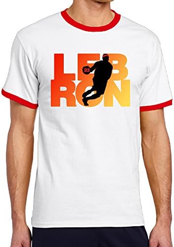 Men's Lebron Cleveland Fan Wear Short Sleeve Contrast Ringer Tee Shirt