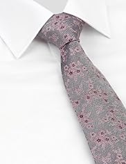 Autograph Pure Silk Floral Embroidered Tie