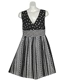 Plus Size Dance Night Black Print Dress
