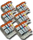 24 Chipped Compatible Canon PGI-5 & CLI-8 Ink Cartridges from 'The Ink Squid'. Fully Compatible with the Canon Pixma iP4500 Printer. 6 x PGI-5Bk (Black); 6 x CLI-8C (Cyan/Blue); 6 x CLI-8M (Magenta/Red); 6 x CLI-8Y (Yellow). The Latest Chips, the Maximum ML Capacity of any Compatible Ink Cartridge. 2 Year Guarantee on all Cartridges.