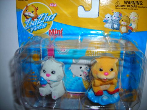 Zhu Zhu Mini Pets - 2 Figurines (Nugget and Chunk)