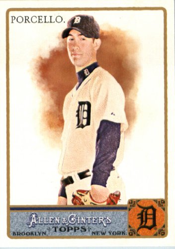 2011 Topps Allen & Ginter Baseball Card # 194 Rick Porcello - Detroit Tigers - In a Protective Display Case!