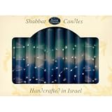 12 Hand Crafted Shabbat (Jewish Sabbath) Candles - Blue Water