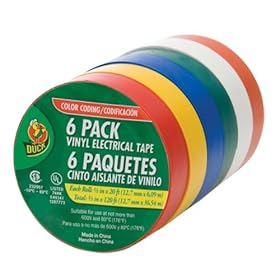 Duck Brand 1287773 1/2-Inch Wide by 20-Feet Long High-Performance Electrical Tape, Multicolor, 6-Pack: Home Improvement