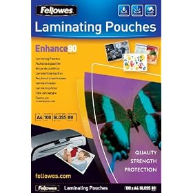 Fellowes Enhance A4 80Micron Laminating Pouch 100Pk