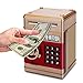 Asoner Cartoon Piggy Bank, Electronic ATM Password Cash Coin Can Auto Scroll Paper Money Saving Box Gift for Kids (Gold)