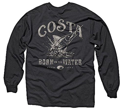 Costa Del Mar Men's Baja L/S Tee, Black, Medium