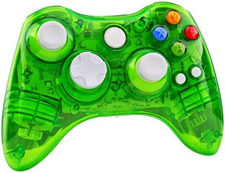 TuoFang® Xbox 360 Controller-Wireless Clear LED Good Touch Joypad for Xbox 360 Console (Green)