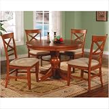 Metropolitan 5 Piece Round Dining Set in Oak