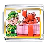 Santa Gift Helper Christmas Italian Charms Bracelet Link