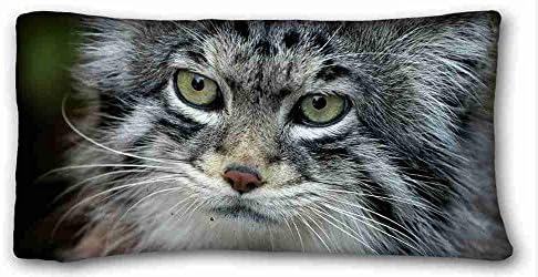 Generic Personalized ( Animals manul Pallas cat predator ) DIY Pillow Cover Size 20"X36" suitable for Twin-bed PC-Purple-17552